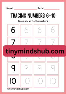 Tracing Number 6-10