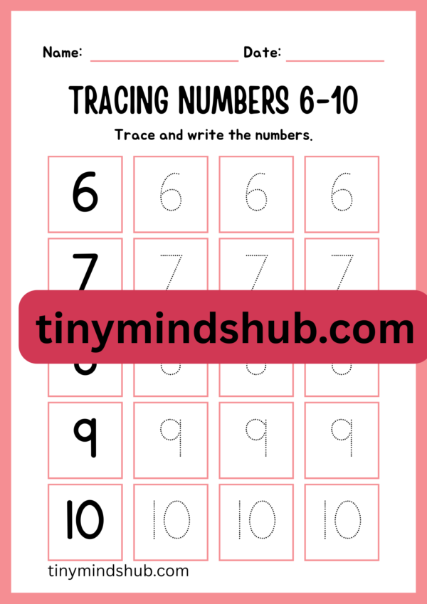 Tracing Number 6-10