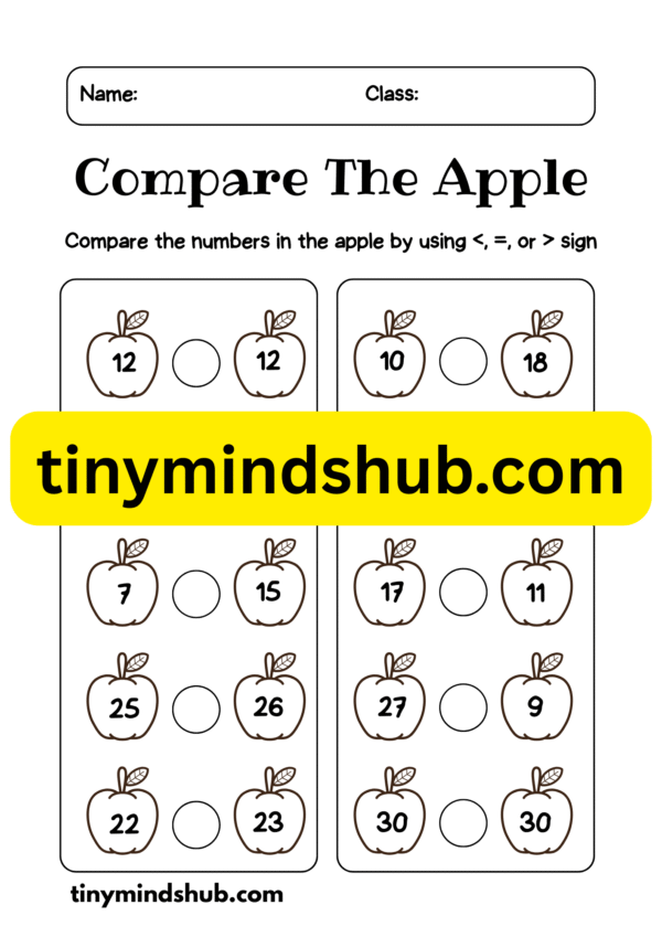 Comparing Number Worksheet