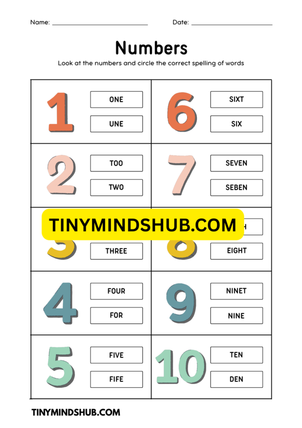 Circle Number Name